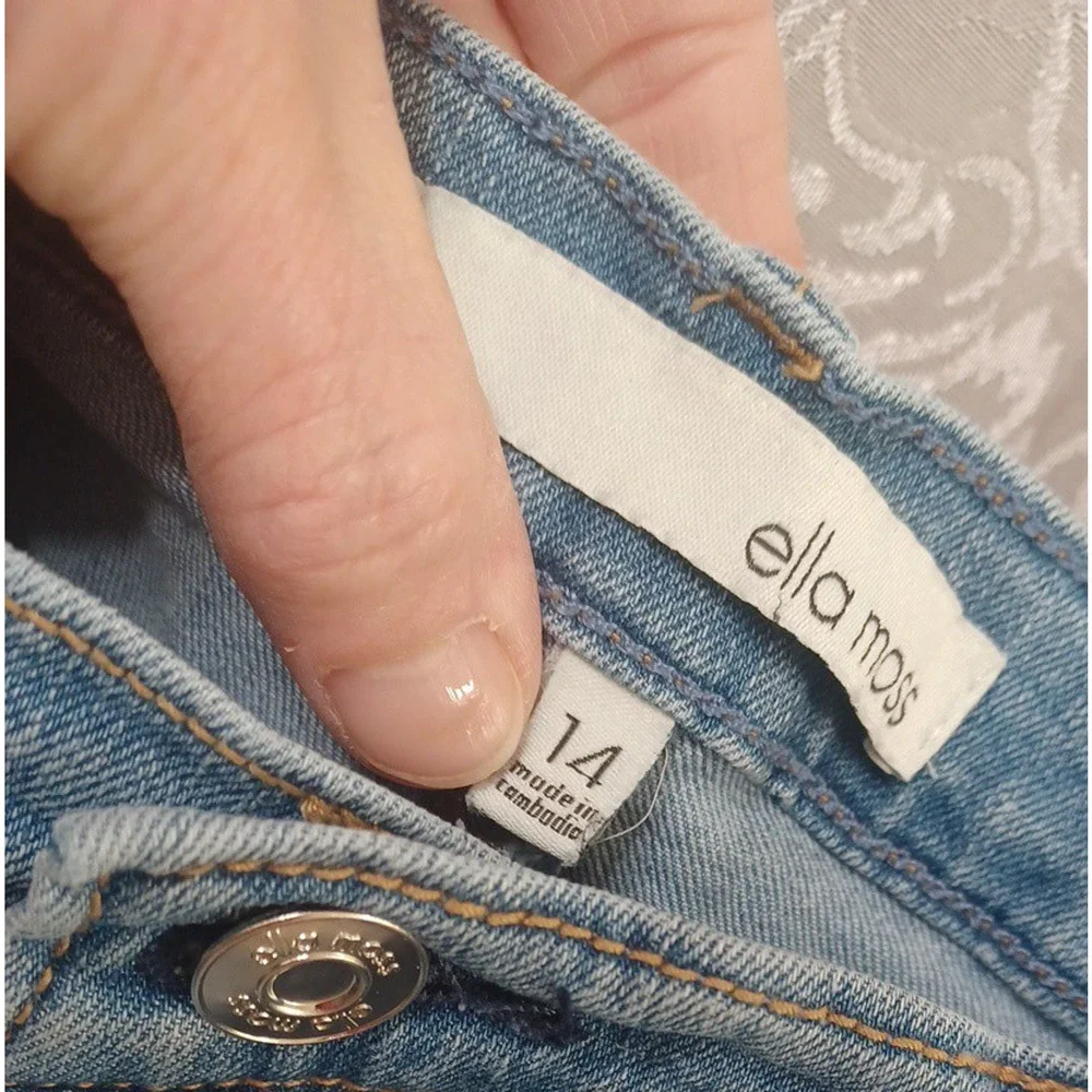 Ella Moss Women's Blue Jeans Sz 14 High Rise Straight Stretch WORN